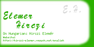 elemer hirczi business card