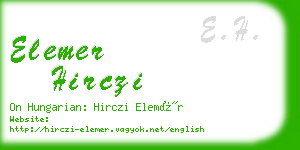 elemer hirczi business card